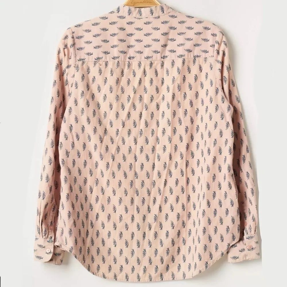 BODEN Marina Button Up Curduroy Shirt Pink Blue Women’s Size 6 - Picture 2 of 7
